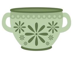 vaso de cerâmica verde vetor