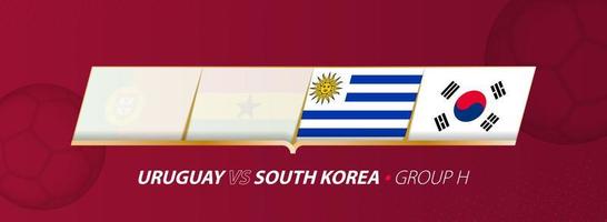Uruguai - ilustração de jogo de futebol da Coreia do Sul no grupo a. vetor