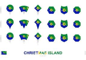 coleção da bandeira da ilha natal em diferentes formas e com três efeitos diferentes. vetor