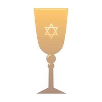 taça de ouro para hanukkah vetor