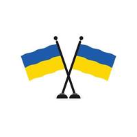 modelo vetorial da bandeira da ucrânia curl no poste vetor