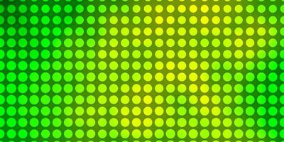 layout de vetor verde e amarelo claro com círculos.