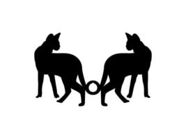 par da silhueta de gato savana para ilustração de arte, logotipo, pictograma, site ou elemento de design gráfico. ilustração vetorial vetor