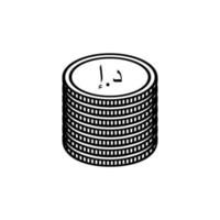 Emirados Árabes Unidos, moeda da UEA, sinal aed, símbolo do ícone do dirham dos Emirados Árabes Unidos. ilustração vetorial vetor