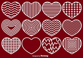 Vector A linha de corações Icons Set