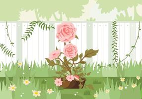 Ilustração Camellia Flores rosa Garden vetor