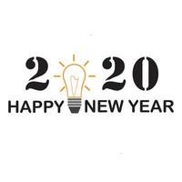 feliz ano novo 2020 logotipo ilustração vetorial de design de texto - vetor