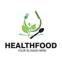 ilustração de ícone de design de vetor de logotipo de comida saudável