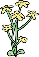 desenhos animados flores amarelas vetor