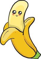 banana com rosto, ilustração, vetor em fundo branco.