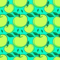 padrão de maçãs, padrão sem emenda sobre fundo azul. vetor