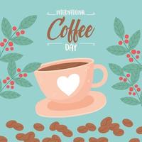 xícara de café para o dia internacional do café vetor