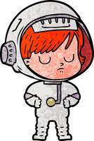 personagem de astronauta vetorial em estilo cartoon vetor