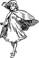 garota, ilustração vintage vetor