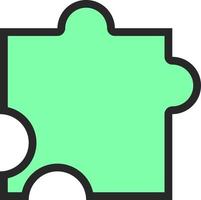 peça verde clara do quebra-cabeça enigmático, ilustração, sobre um fundo branco. vetor