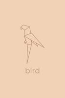 origami de pássaros. design de logotipo de pássaro de arte de linha abstrata. origamis de animais. arte de linha animal. ilustração de contorno de loja de animais. ilustração vetorial vetor