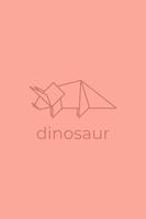 origami de dinossauro. design de logotipo de dinossauro de arte de linha abstrata. origamis de animais. arte de linha animal. ilustração de contorno de loja de animais. ilustração vetorial vetor