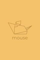 origami de rato. design de logotipo de mouse de arte de linha abstrata. origamis de animais. arte de linha animal. ilustração de contorno de loja de animais. ilustração vetorial vetor