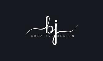 design de logotipo de letra bj de estilo de caligrafia. bj logo design vector pro vector.