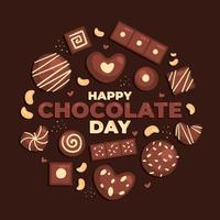 delicioso feliz dia do chocolate vetor