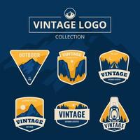 logotipo vintage da montanha azul