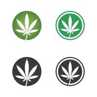 logotipo de cannabis e design de vetor de ícone de folha de maconha