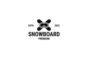 ilustração de modelo de design de logotipo de snowboard plano vetor