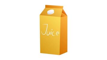 pacote de caixa de suco de laranja com estilo de design de cor sólida e plana vetor