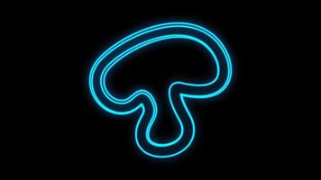 ícone de cogumelo de linha de néon brilhante isolado em fundo azul. ilustração vetorial vetor