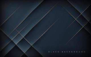 fundo de forma diagonal preto abstrato moderno com composição de linha de ouro. vetor eps10