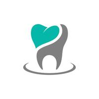 combinação de ilustração de logotipo de dentes com coração vetor
