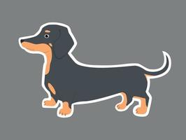 adesivo bonito dachshund. ilustração vetorial para crianças. vetor