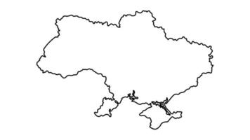 mapa da ucrânia em estilo de arte de linha. fundo de vetor de mapa da ucrânia. ilustração em vetor mapa da Ucrânia.