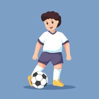 ilustração de design de personagens de jogador de futebol menino vetor