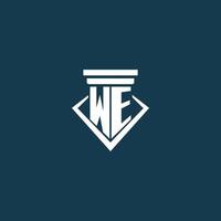 inicializamos o logotipo do monograma para escritório de advocacia, advogado ou advogado com design de ícone de pilar vetor