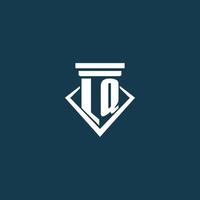 lq logotipo inicial do monograma para escritório de advocacia, advogado ou advogado com design de ícone de pilar vetor