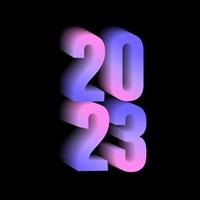 ano 2023 ilustração de data de calendário na cor violeta rosa em fundo preto vetor