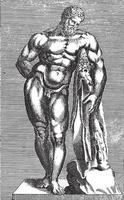 escultura de hércules, desconhecido, 1584, ilustração vintage. vetor