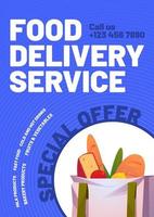 cartaz de serviço de entrega de comida com oferta especial vetor