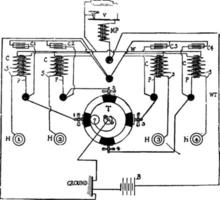 bobina de vibrador mestre, ilustração vintage. vetor