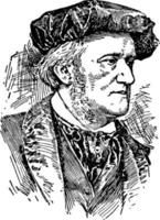 Wilhelm Richard Wagner, ilustração vintage vetor