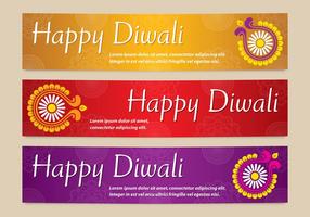 Brilhantes Diwali Banners vetores