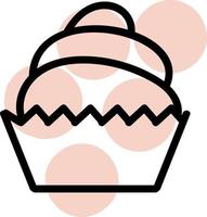 cupcake com chocolate, ilustração, vetor em fundo branco.