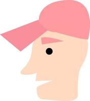 homem com chapéu rosa, ilustração, vetor, sobre um fundo branco. vetor