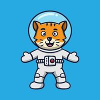 vetor de gato de astronauta bonito dos desenhos animados