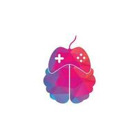 vetor de logotipo do jogo cerebral. design de logotipo de cérebro e jogo