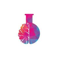 design de logotipo de laboratório cerebral. vetor