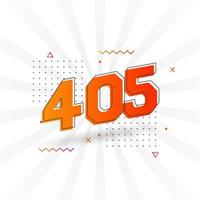 alfabeto de fonte de vetor de 405 números. número 405 com vetor de estoque de elemento decorativo