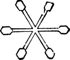 cristais de neve, ilustração vintage. vetor