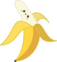 banana feliz, ilustração, vetor em fundo branco.